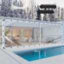 8x20ft Clear Tarp with Grommets, Upgraded Edge Heat Fused Tear Resistant Clear Heavy Duty Tarps, Clear Vinyl Tarps for Patio Fencing, Rain, Wind, Cold, Chicken Coops,and MoreWindproof Rope+Zip Tie