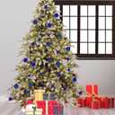 2 x Emopeak 24Pcs Christmas Balls Ornaments for Xmas Christmas Tree - 4 Style Shatterproof Christmas Tree Decorations Hanging Ball for Holiday Wedding Party Decoration (Navy Blue, 1.3"/3.2CM)