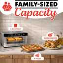 Gourmia Toaster Oven Digital Air Fryer - Convection Mode with 4 Slice Capacity, 3 Rack Positions, 12 Presets, Toast, Bagel, Bake, Roast, Broil, Dehydrate, Popcorn, Fits 9" Pizza, Stainless Steel