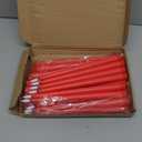 Rossesay 24 Pcs Flameless LED Taper Candles Battery Operated Candles 8.58'', 9.69'', 10.98'', 12.91'', 12.8'' Flameless Candlesticks Flickering for Halloween Christmas Church Wedding(Orange)