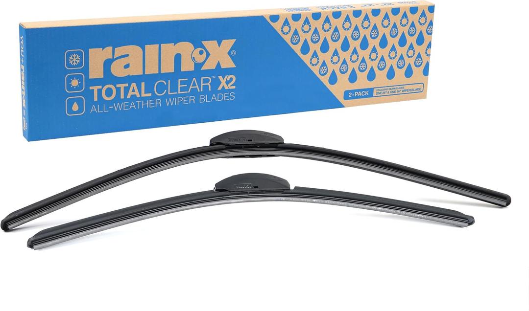 Rain-X 810330 Total Clear Beam Windshield Wiper Blades, 26" & 16" (2 Pack)