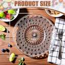 10 Pcs Round Plastic Serving Platters Bulk Clear Plastic Tray Acrylic Crystal Flan Plates Diamond Embossed Dinnerware for Party Food Cake Cookie Fruits Birthday Wedding Supplies(9.8 Inch)