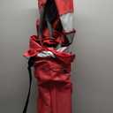 LET'S CAMP Mesh Back Camping Chair Portable Folding Heavy Duty Outdoor Chair Support 330 LBS Durable Large Arm Chair with Cup Holder and Carry Bag for Camp, Fishing, Hiking, Red (1 PC)