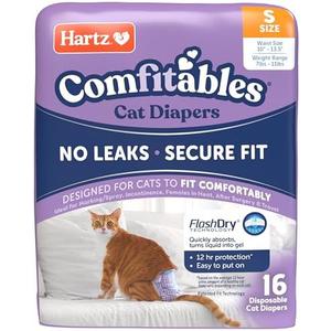 Hartz Comfitables Cat Diapers, Size S 14 Count, Comfortable & Secure Fit, Easy to Put On