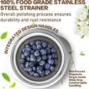 Stainless Steel Colander for Kitchen, Stainless Steel Strainer, Pasta Strainer for Spaghetti Fruit Vegetable Cooking Food, 3 Pcs Strainers and Colanders(2QT, 3QT, 5QT), Dishwasher Safe, Kitchen Gift