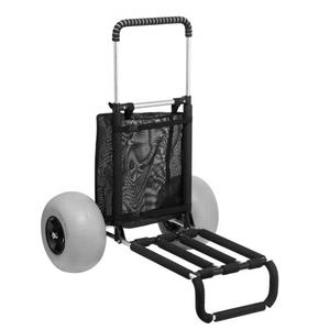 VEVOR Beach Dolly with Big Wheels for Sand, 29.9" x 15.4" Cargo Deck, w/ 12" Solid Wheels, 165LBS Loading Capacity Folding Sand Cart & 27" to 44.7" Adjustable Height, Heavy Duty Cart for Beach