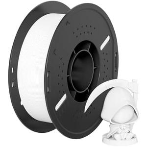 PETG 3D Printer Filament, 1.75mm, 1082FT, 1kg Spool (2.2lbs), +/-0.02mm Accuracy - Impact-Resistant, Vacuum Packed, Perfect Printing Results, White, Compatible with Most 3D Printers