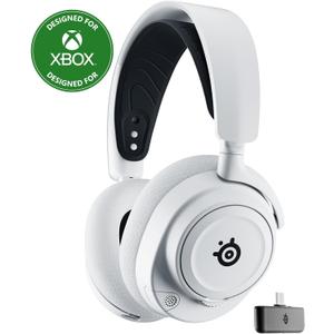 SteelSeries Arctis Nova 7X Wireless Multi-Platform Gaming Headset  Neodymium Magnetic Drivers  2.4GHz+Bluetooth  38Hr USB-C Battery  AI Mic  Xbox Series X|S, PC, PS5, Switch, VR, Mobile - White