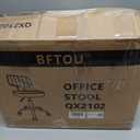 BFTOU Black Square Swivel Stool with Wheel for Work SPA Shop Massage HeightAdjustable and CostEffective Rolling Stool Chair with Back