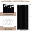 StangH Thermal Insulated Accordion Door Curtain for Closet and Kitchen, Noise Reducing Light Blocking Privacy Curtain for Bathroom with Tieback and Hooks, Classic Black, W50 x L80, 1 Panel
