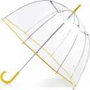 totes Adult Clear Bubble Umbrella with Dome Canopy and Lightweight Wind and Rain Protection (Lemonade)