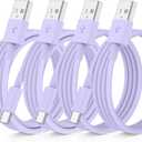 QZIIW 4Pack Apple USB C Fast Charging Cable 10FT For iPhone 16 15/16 15 Pro/16 15 Pro max/16 15 Plus,USB A to USB C Car Carplay Cord compatible Samsung Galaxy S25 S24,i Pad Pro 12.9/11,Air 5th/4th Gen (Purple)