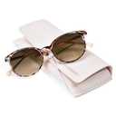 OPTOFENDY Reader Sunglasses for Women, TR90 Round Full Lens Outdoor Reading Sunglasses with Spring Hinge, UV400 Protection