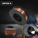 ER70S-6 .023 Inch Solid MIG Welding Wire, 11 LBS 0.6 mm, Mild Steel MIG Wire with Low Splatter and High Levels of Deoxidizers
