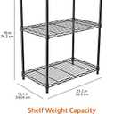 Amazon Basics 3-Shelf Adjustable Heavy Duty Steel Wire Rack Storage Shelving Organizer for Kitchen, Garage, 23.2" L x 13.4" W x 30" H, Black