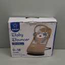 HKAI Baby Bouncer, Portable Baby Bouncer Seat for Babies 0-18 Months, 100% Cotton Fabrics, 3 Modes of use with Rocker and Stationary Options, Infant Rocker Chair with Hanging Toys-Dark Grey