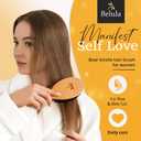 Belula 100% Boar Bristle Hair Brush Set (Medium). Soft Natural Bristles for Thin and Fine Hair. Restore Shine And Texture. Wooden Comb, Travel Bag and Spa Headband Included!