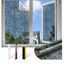 Upgraded Window Privacy Film One Way Daytime Privacy Static Cling Sun Blocking Anti UV Reflective Window Tint for Home and Office (Black - Silver（Daisy）, 45.27 X 157.4 in)