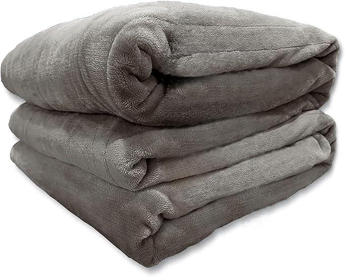 Tefici Heated Blanket Queen Size with Dual Control，Soft Flannel Electric Blanket Queen,Fast Heating with 3 Heat Levels,8 Hours Auto Off,Machine Washable, ETL&FCC Certified，84x90Inch，Gray