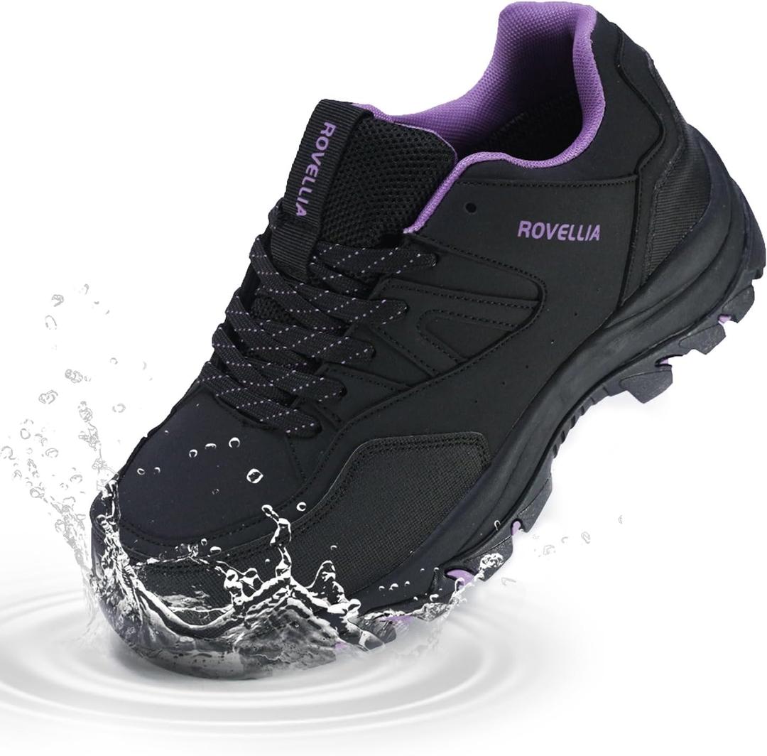 Waterproof Shoes for Women Wide Width Non Slip Work Shoes Chefs Food Service Water Resistant Sneakers Lightweight Slip Resistant Fashion Footwear for Nurse (Black,purple) 38.5