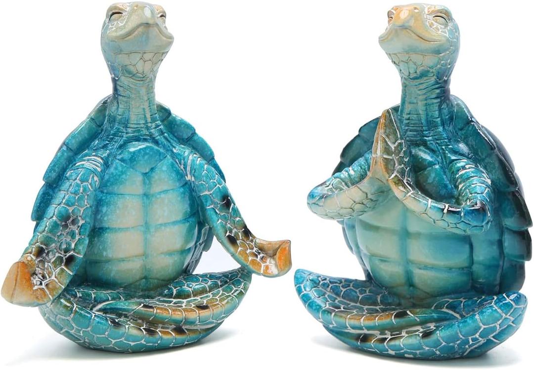 Serene Zen Turtle Figurines - Sea & Coastal Decor for Home, Beach & Meditation Spaces | Calming Turtle Ornaments