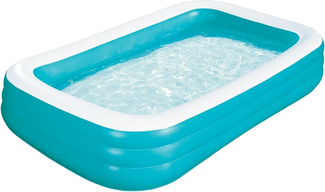 10ft Family Inflatable Swimming Pool, Rectangular, Age 6 & Up, Unisex - This 3-Tier Rectangular Pool is Perfect for Cooling Off On Hot Summer Days 10ft Family Inflatable Swimming Pool, Rectangular, Age 6 & Up, Unisex - This 3-Tier Rectangular Pool is Perfect for Cooling Off On Hot Summer Days
