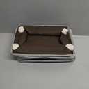 Sea Team 3-Pack Small Storage Basket Set, Storage Cube Organizer, Storage Bins, 12 x 8 x 5 Inches, Rectangle Canvas Fabric Collapsible Shelf Box with Handles for Kids Room (Ash Grey/Grey)