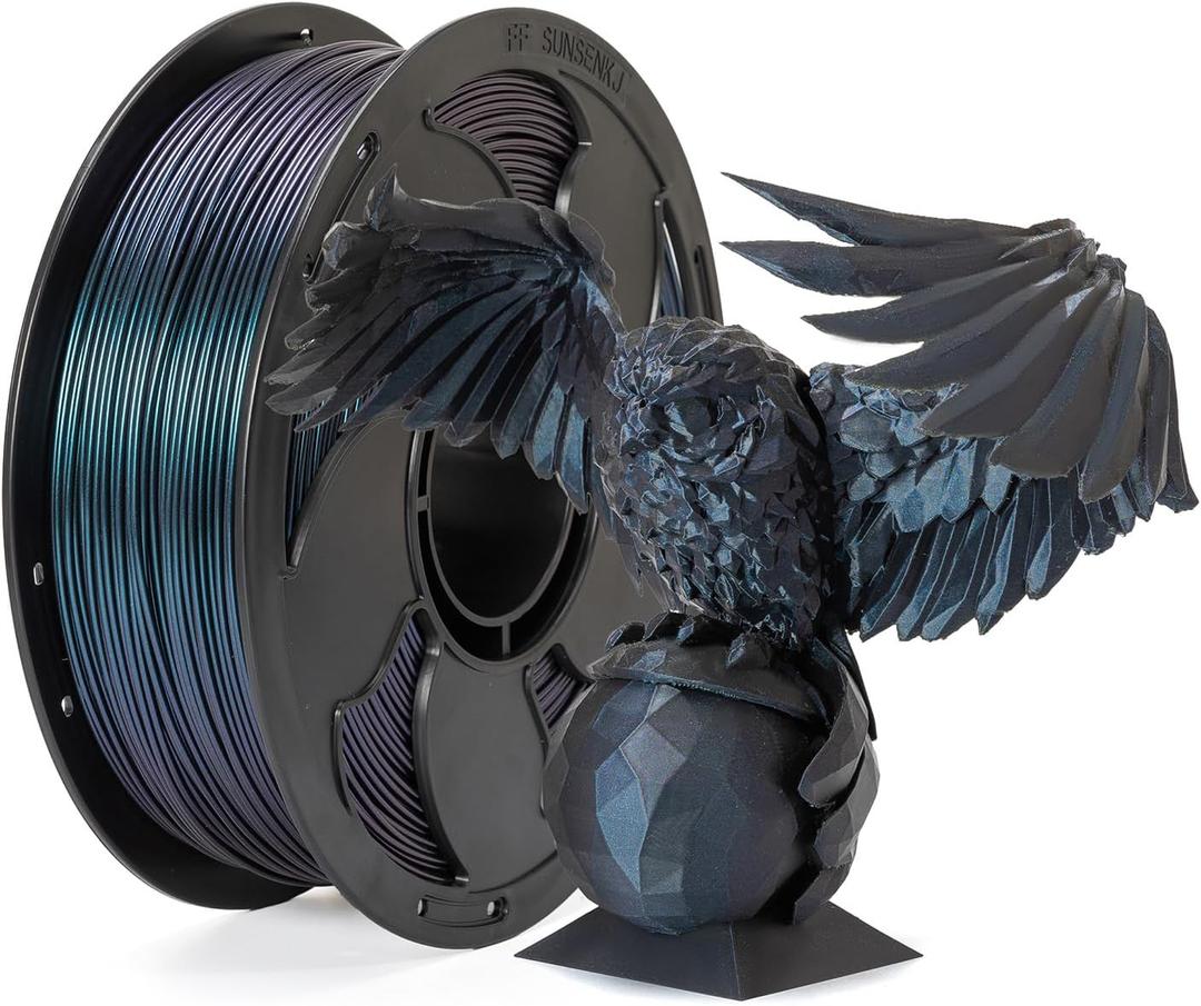 Chameleon Burnt Titanium 1.75mm PLA Filament with Glitter Sparkle, Metallic Smooth Color Transition 3D Filament 1kg (2.2lbs) Spool Perfectly Hide The Layer Line