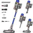 Cordless Vacuum Cleaner for Home - Powerful Stick Vacuum with HEPA Filter, 55-Min Runtime, LED Light, Anti-Tangle Brush, Detachable Battery,Lightweight Vacuum for Pet Hair,Carpets & Hard Floors