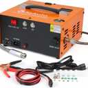 TOAUTO A2X Upgraded PCP Air Compressor, One Button Start, Auto-Stop, Portable 4500Psi/30Mpa, Oil/Water-Free, HPA Compressor for Paintball/PCP Air Rifle/Scuba Tank,Powered by Home 110VAC or Car 12VDC