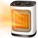 Kismile Small Electric Space Heater Ceramic Space Heater,Portable Heater Fan for Office with Adjustable Thermostat and Overheat Protection ETL Listed for Kitchen, 1500W