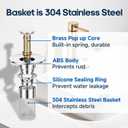 Pop Up Sink Drain Strainer, Bathroom Sink Drain Stopper with Removable Stainless Steel Drain Hair Catcher Basket, Universal Bathroom Sink Stopper Replacement, Drain Plug Filter (2PCS)