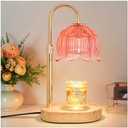 NONVJJ Flower Candle Warmer lamp with Timer Dimmer, Adjustable Height Candle Warmer, Fits All Jar Scented Candles, Christmas Gifts for Mom Women, Candle Lamp for Bedroom Home Decor, Pink