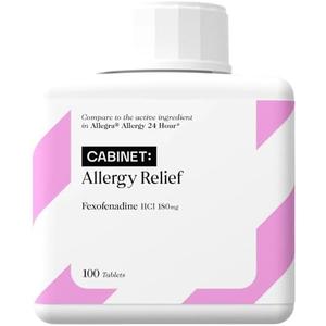 Cabinet: 24-Hour Non-Drowsy Allergy Relief Fexofenadine Hydrochloride 180mg | Antihistamine for Pollen, Hay Fever, Dry, Itchy Eyes | Kids, Adults (Compare to Allegra Tablets) (100 Count (Pack of 1))