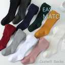 Girls Tights Seamless Toddler Stockings Tights Soft Cotton Cable Knit School Girls Leggings 4-12 Years (8-10 Years, 2 Pack Navy)