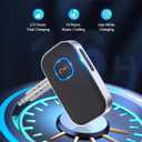 COMSOON Bluetooth Receiver for Car, Noise Cancelling 3.5mm AUX Bluetooth Car Adapter, Wireless Audio Receiver for Home Stereo/Wired Headphones, Hands-Free Call, 16H Battery Life - Black+Silver