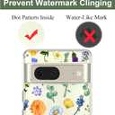 Unov Case for Pixel 7 Case Clear with Design Soft TPU Shock Absorption Slim Embossed Pattern Protective Back Cover for Pixel 7 5G 6.3inch (Flower Garden)