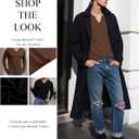 Ficerd 3 Pack Men's Big and Tall V Neck Shirts Cotton Long Sleeve Tops Plus Size Lightweight T-Shirts Casual Basic Tees (X-Large, Black, Army Green, Brown)