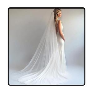 Ursumy Wedding 2T Veil Long Cathedral Veil Soft Tulle Bridal Veils with Comb (White)