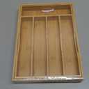 Expandable Bamboo Kitchen Drawer Organizer for Cutlery and Utensils, Adjustable Bamboo Wood Cutlery Tray in Drawer for Flatware and Silverware in Kitchen, (Natural) (7 Slots Expandable)