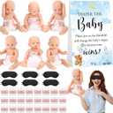 37 Pcs Baby Shower Diaper Changing Game Supplies Including Dolls Blindfold Diapers Cardboard Sign Baby Changing Diaper Race Game Set for Gender Reveal Party (Playful)