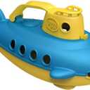 Green Toys Submarine in Yellow & blue - BPA Free, Phthalate Free, Bath Toy with Spinning Rear Propeller. Safe Toys for Toddlers, Babies