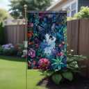 Startlit Patio Welcome Spring Cat Garden Flag Spring Summer Floral Flower Garden Flags 12 x 18 Inch Double Sided Yard Flags for Seasonal Outside Outdoor Decoration Flag