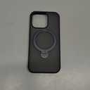 TORRAS Upgraded 360 Spin Magnetic Stand for iPhone 16 Pro Case, Fit for MagSafe, Built-in Kickstand & Ring Holder, Mil-Grade Protective Soft Edge Translucent Case for iPhone 16 Pro, Black 6.3''