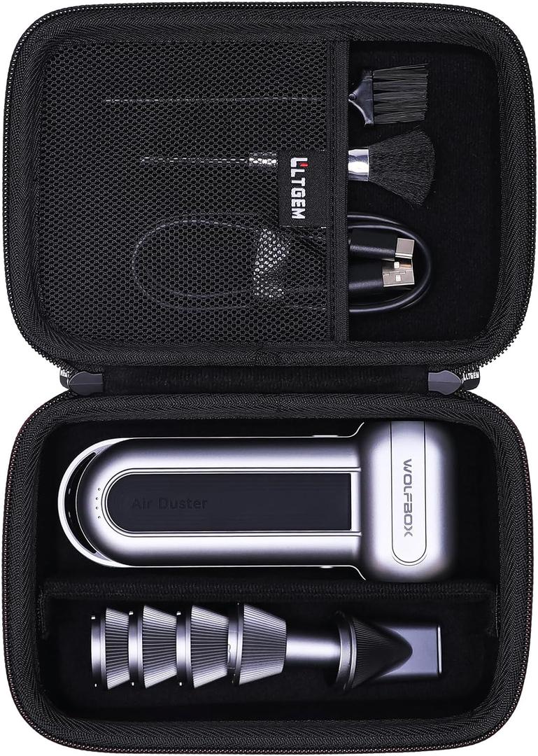 LTGEM Air Duster Case Compatible with WOLFBOX MF100 / MF200 Electric Air Duster and Compressed Air Dusters, Black(Case Only)