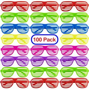 PREXTEX Mega Pack 100 Pairs of Kids Plastic Shutter Shades Glasses - Shades Sunglasses - Eyewear Party Favors and Party Props - Assorted Colors - Last Day of School Gifts for Kids