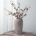 Large Rustic Ceramic Vase, 11 Inch Farmhouse Decorative Vases for Home Decor, Vintage Tall Flower Vase for Dining Table Centerpiece Living Room Kitchen Fireplace Mantle Bookshelf, Wabi Sabi Decoration