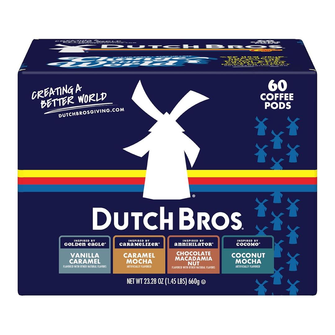 Dutch Bros® Flavored Coffee Variety Pack, 60 Count, Medium Roast, Single Serve Coffee Pods for Keurig K-Cup Brewers BBD:10-14-27