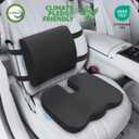 QUTOOL Seat Cushion and Lumbar Support Set for Office Chair Supports Lower Back & Hips for Long Sitting Comfort, Helps Maintain a Comfortable Sitting Position, Ergonomic Memory Foam, Washable Cover, Cushion18"x 14"x 3" Lumbar Pillow13" x 13"x 4"