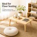 Bamboo Folding Floor Table, Foldable Japanese Low Table | Fold Flat Storage, No Assembly Required, Natural Bamboo, Space Saving, Floor Seating, Tea & Reading, Small Spaces